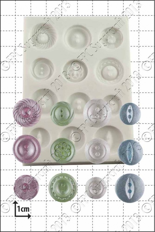 'Plain Buttons' Silicone Mould